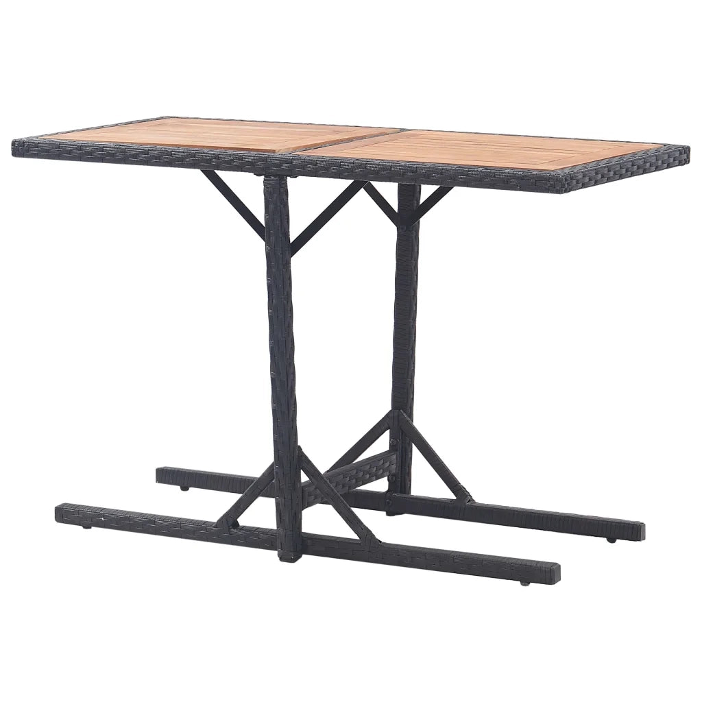 Tavolo da Giardino Nero cm in Massello di Acacia e Polyrattan 46456