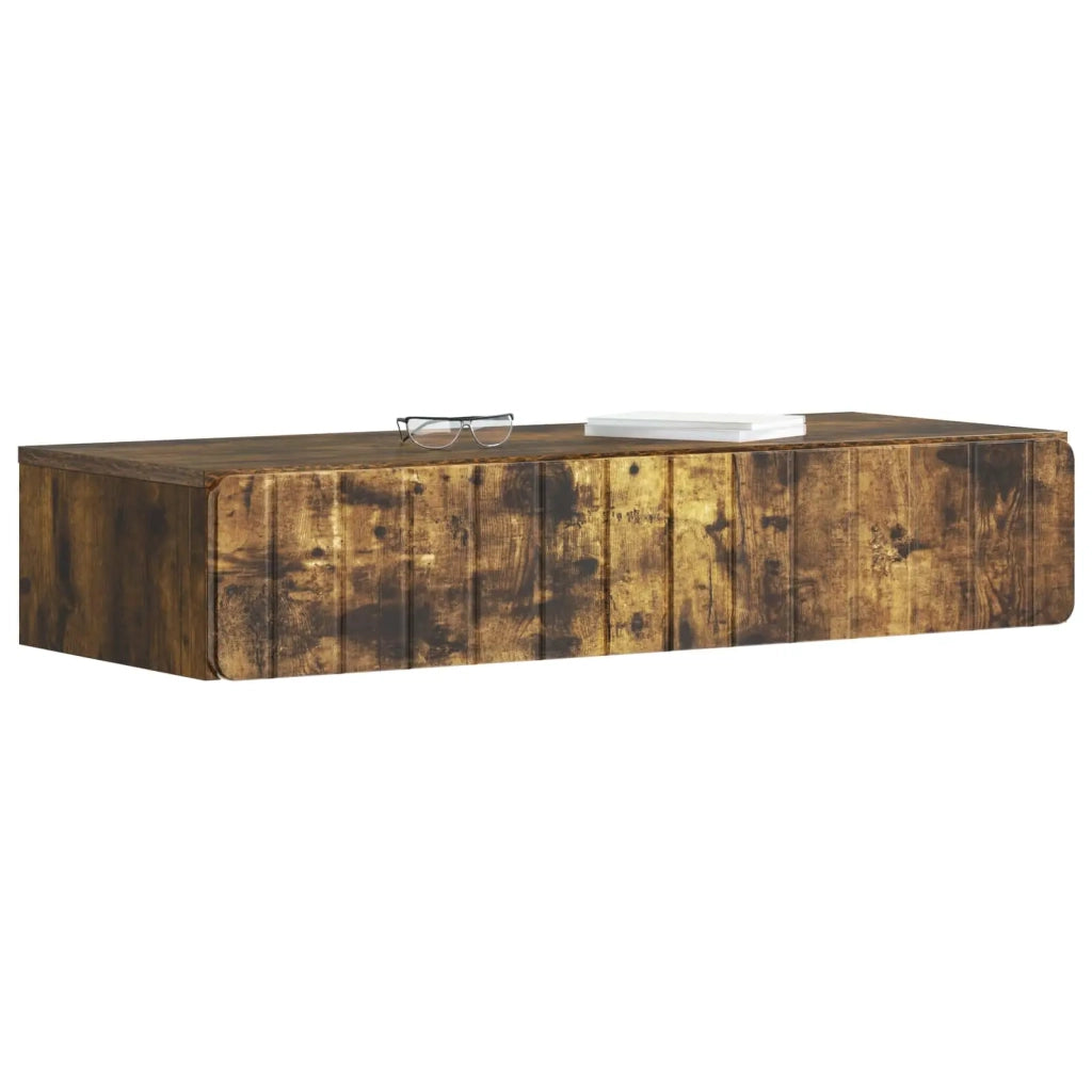 Tavolino da Parete Laterale | Tavolo laterale | Tavolino Rovere Fumo 87,5 x 34,5 x 17 cm