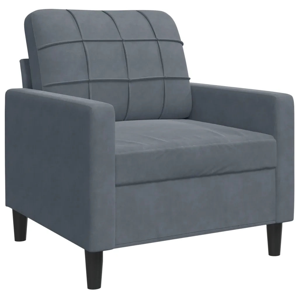 Poltrona | Sedia Relax Grigio Scuro 60 cm Velluto