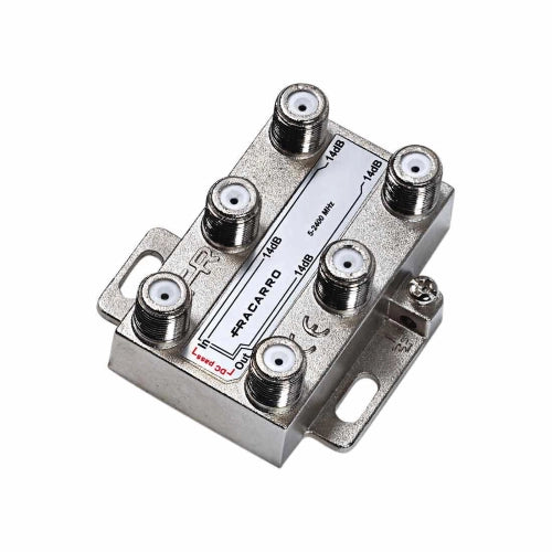 DE4-12 DERIVATORE VERTICALE A 4 VIE CON ATTENUAZIONE 12DB E CONNETTORE F IN BANDA TV E SATELLITE (5-2400MHZ)