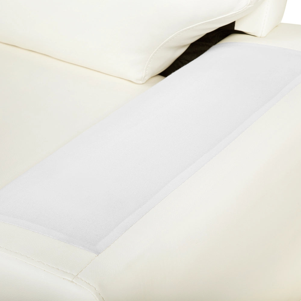 Divano da soggiorno in ecopelle a 3 posti color bianco sporco sofa moderno