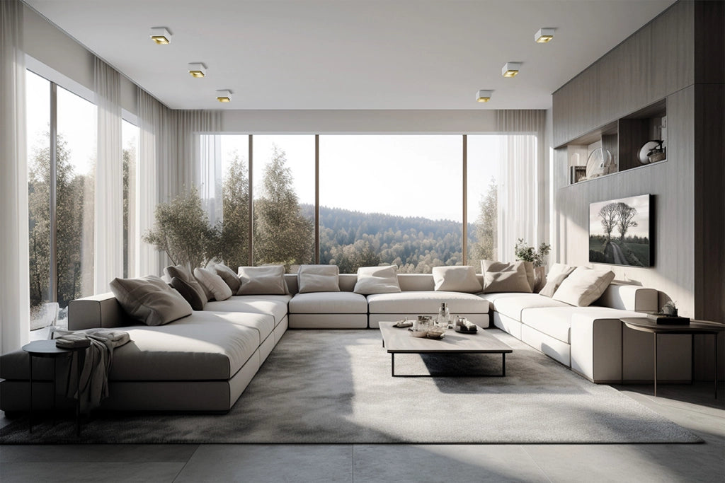 SYME lampada da Soffitto 1 Luce attacco GX53 Quadrata ottone in gesso e alluminio l.11cm