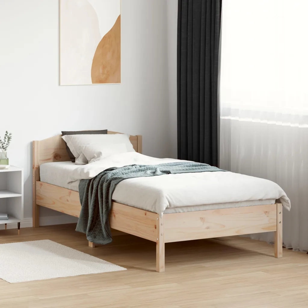 Letto senza Materasso 90x190 cm in Legno Massello di Pino 842622
