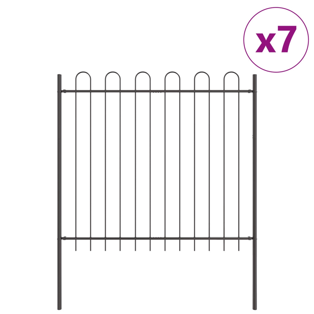 Recinzione da giardino design circolare grigia 11.9x1.5 m in acciaio