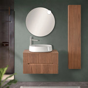Mobile bagno sospeso 80 cm noce canaletto cannettato con top Bali