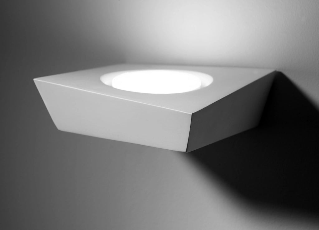 ANCHISE applique a Parete 1 Luce in gesso bianco attacco GX53 l.15x16cm