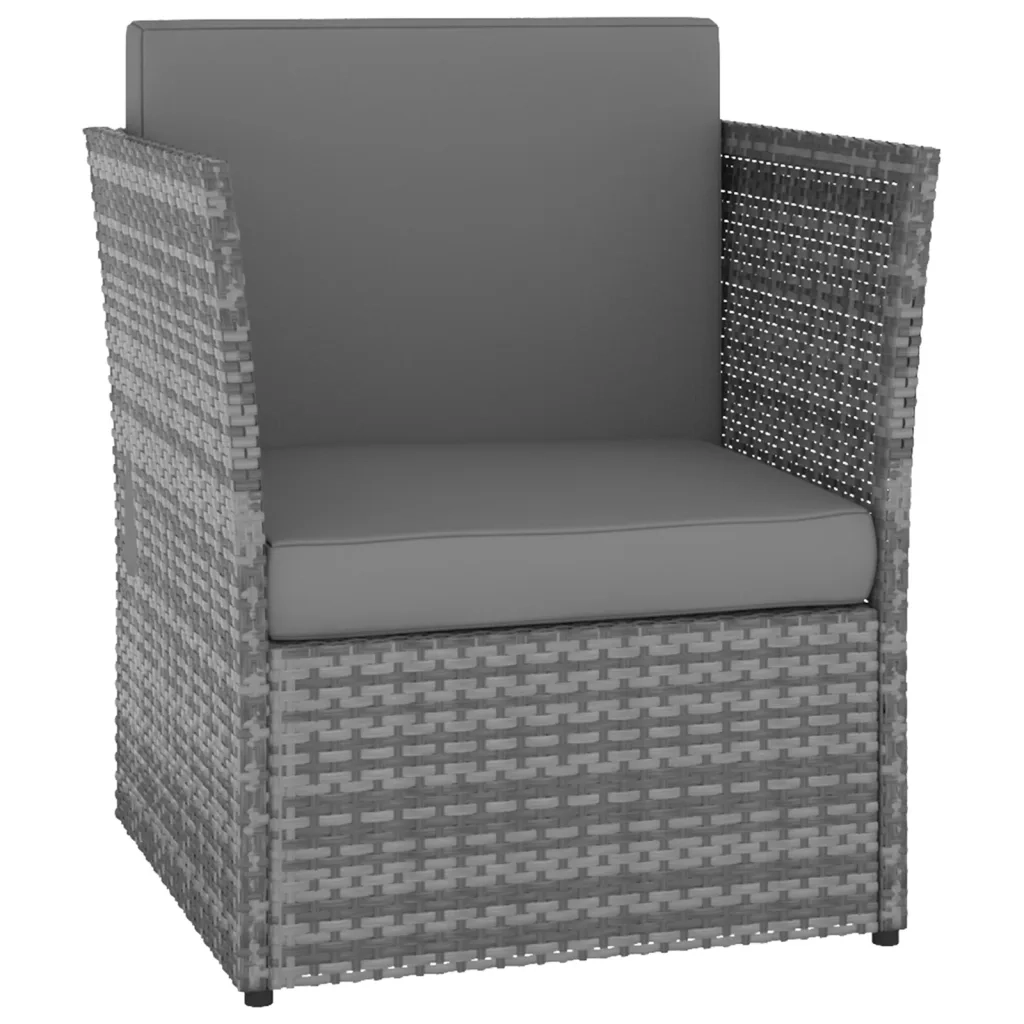 Sedia da Giardino | Sedie da Esterno con Poggiapiedi in Polyrattan Antracite