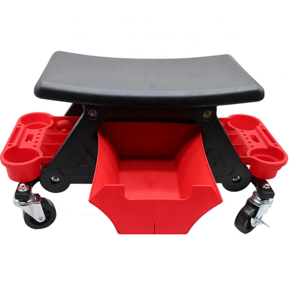 Trade Shop - Sgabello Da Officina Meccanico 136kg Seggiolino Carrello Auto Moto Con 4 Ruote -