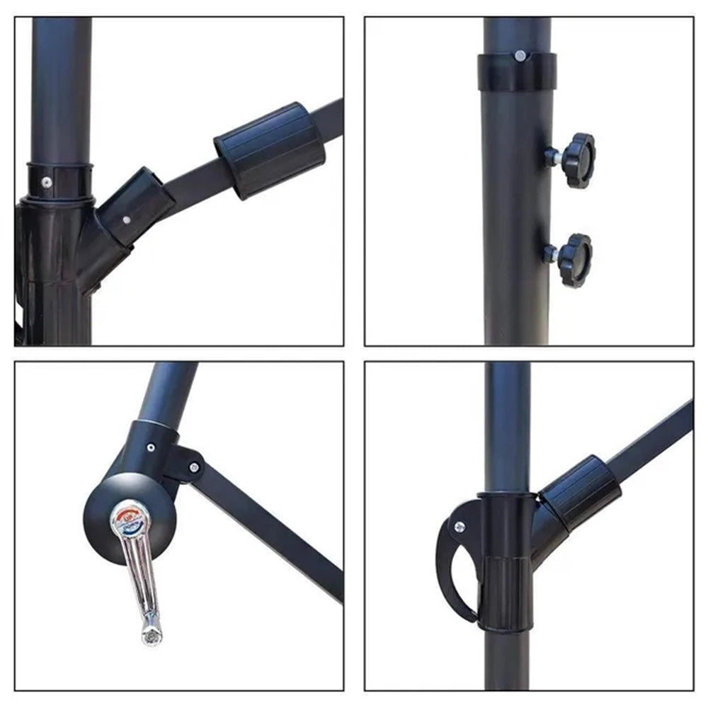 Trade Shop - Ombrellone Decentrato Lato Da Giardino Protezione Solare Parasole ⌀300cm Verde 206426 -