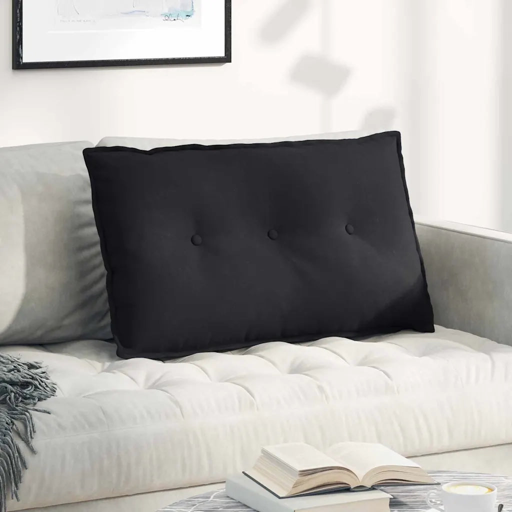 Cuscino per Schiena Nero 80 x 50 cm Tessuto in Microfibra 42014733
