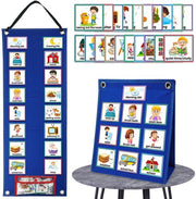 Calendario visivo per bambini con 70 carte orario quotidiano 2-in-1 schema temporale visivo 675 x 24 cm