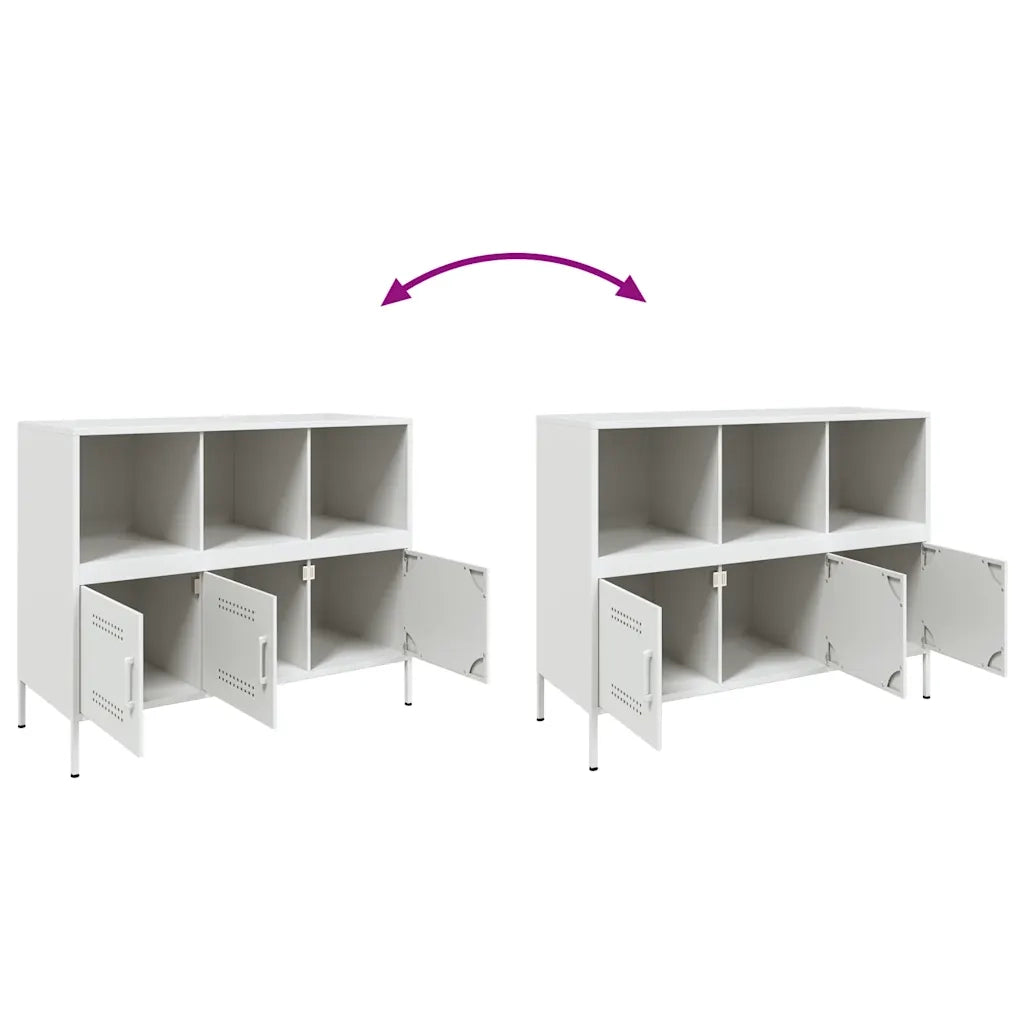 Credenza-Buffet-Armadio da cucina Bianca 100,5x39x79 cm in Acciaio
