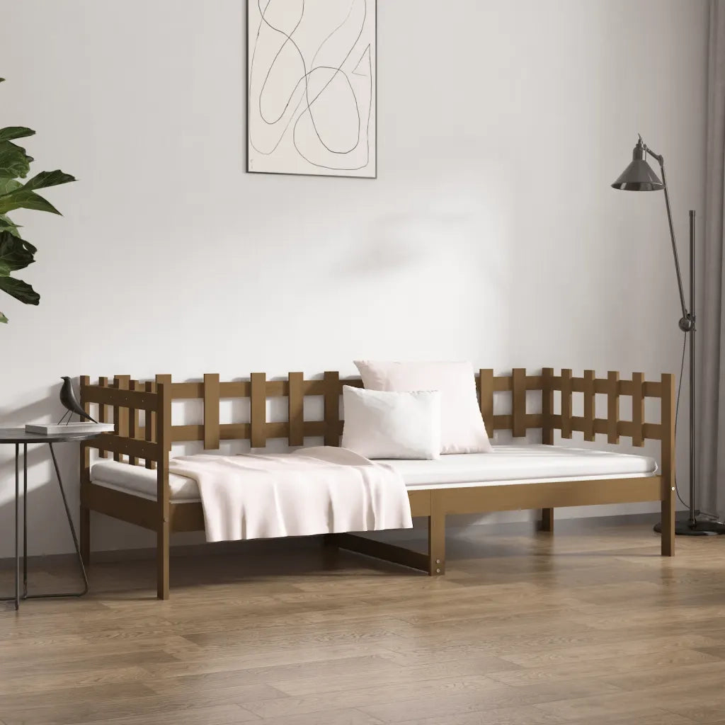 Dormeuse Marrone Miele 90x200 cm in Legno Massello di Pino