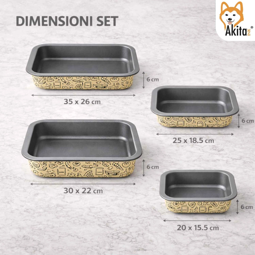 Akitaink Set Teglie Pastella 20 25 30 35 cm
