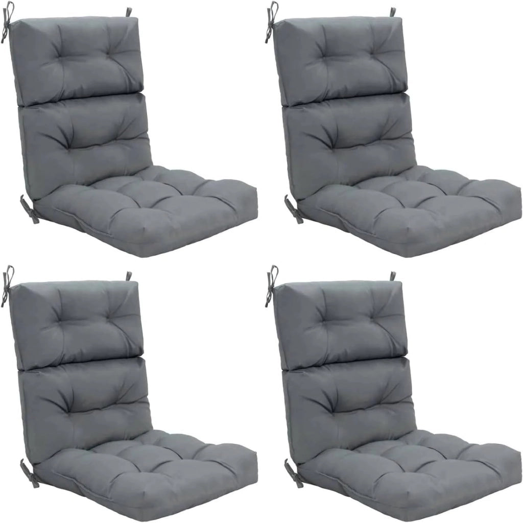 Cuscino Imbottito per Poltrona Sdraio Relax, Cuscino a 3 Pieghe per Sdraio e Lettino, Cuscino Prendisole con Corda, per Interno ed Esterno, 117 x 56 x 12 cm (2, Grigio)
