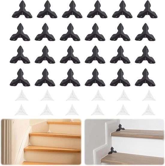 Protezione angoli per mobili 48 pezzi - Decorativo angolo di protezione - Protezione angoli metallica - Protezione angoli per mobili - Protezione angoli per scrivania cassetti - Nero