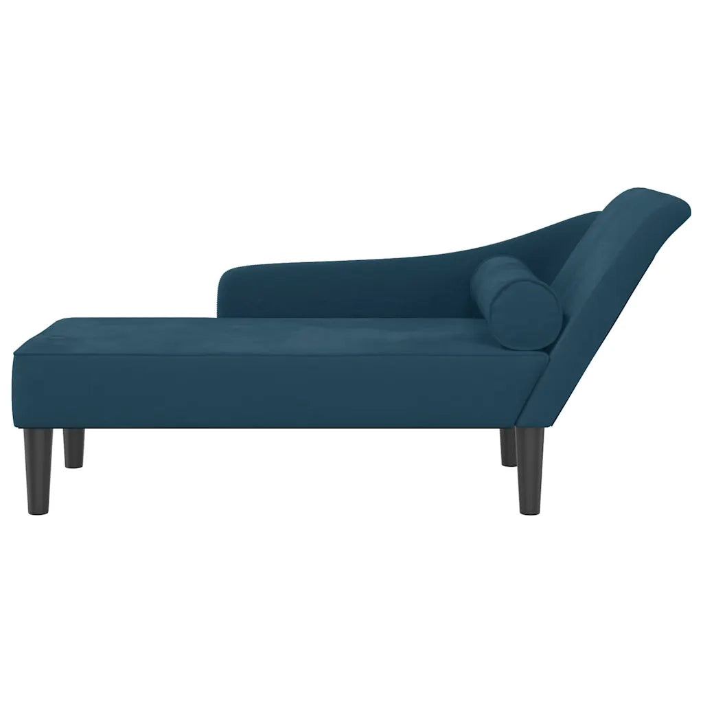 vidaXL Chaise Longue con Cuscini Blu in Velluto