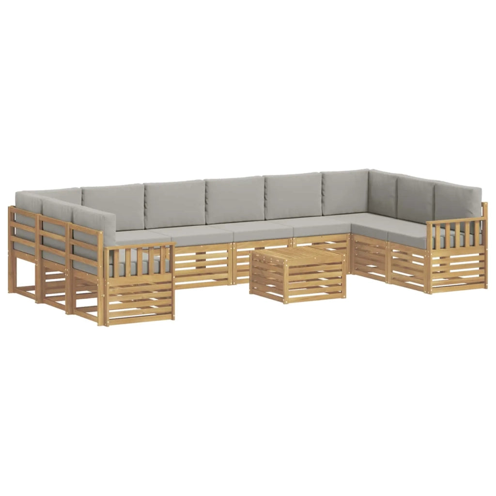 Set di divani da esterno 8 pcs Bianco e Grigio Chiaro