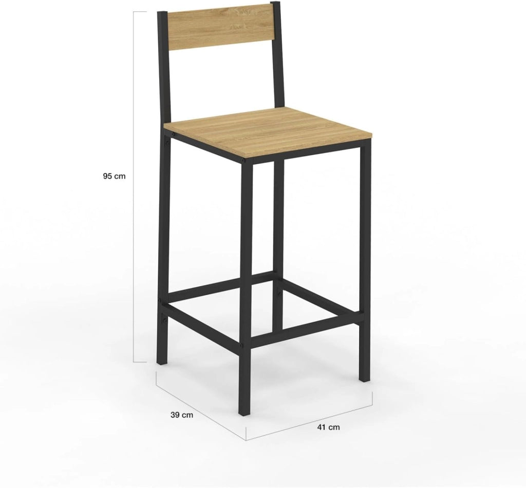 Set di 6 sgabelli da bar DETROIT con schienale sedia da cucina di design industriale