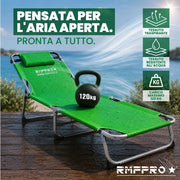 RMF PRO LETTINO PIEGHEVOLE CON PARASOLE VERDE