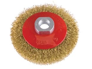 SPAZZOLA CIRCOLARE CONICA FILI IN ACCIAIO- - ø mm.120 PG 468.00 - 2 blister PG