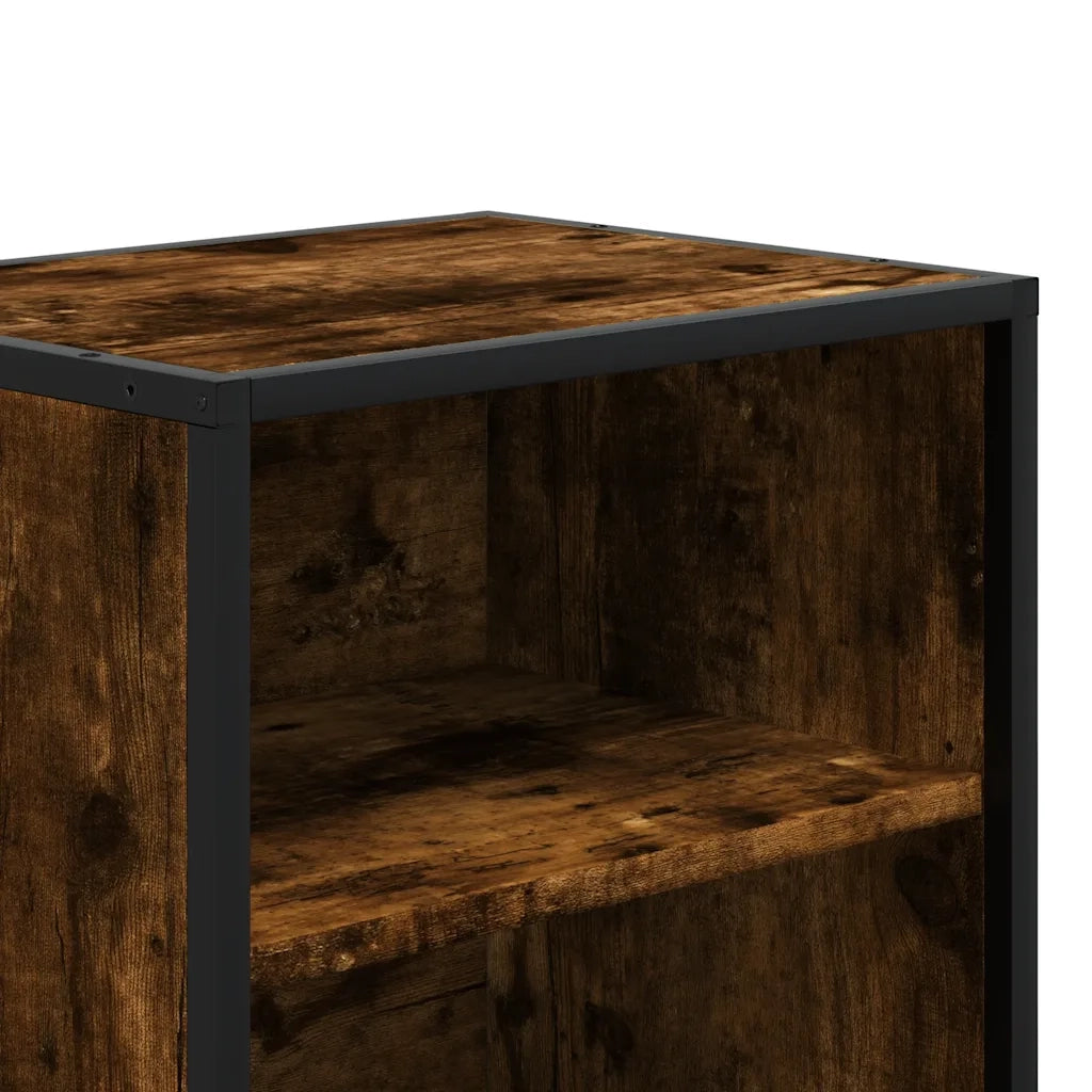 Comodino Rovere Fumo 40x31x50 cm Legno Multistrato e Metallo 848703