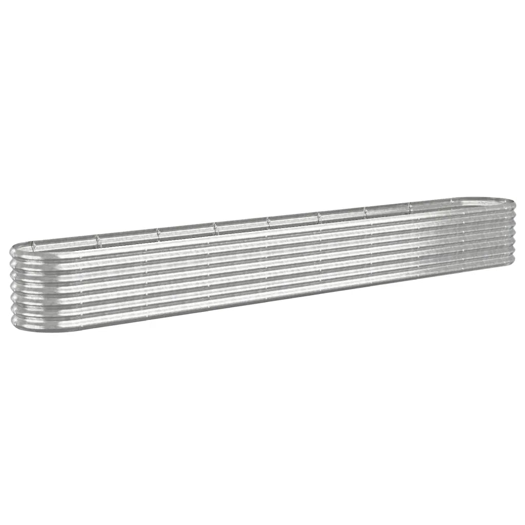 Fioriere | Cassetta per fiori | Letto Giardino Acciaio Zincato 332x40x36cm Argento