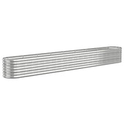 Fioriere | Cassetta per fiori | Letto Giardino Acciaio Zincato 332x40x36cm Argento