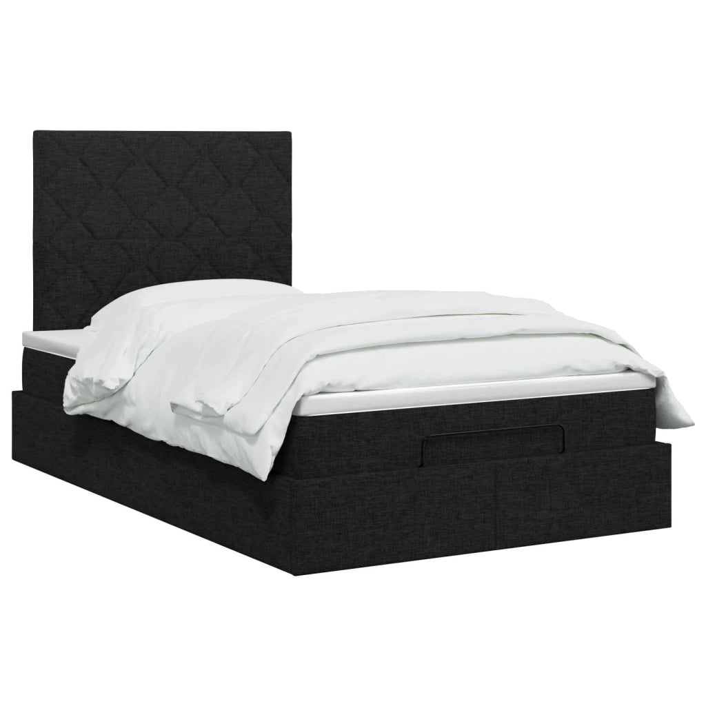 Letto ottomano con materasso Nero 120 x 190 cm Tessuto 3457558