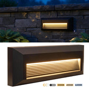 Faretto segnapassi rettangolare slim LED 6W CCT per esterni IP65 luce regolabile 3000K-6000K giardino parete muro 230V COLORE NERO