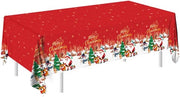 Tavolo coperto - Copertura tavolo natalizia - Decorazione natalizia - Natale - Grande copertura tavolo in plastica - Per decorazioni di Natale - Rettilineo - Impermeabile - 137x274cm - Per oggetti di Natale - Copertura tavolo con tema Babbo Natale