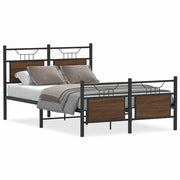 Letto matrimoniale | Letto per adulti | Giroletto senza Materasso Rovere Marrone 120x190 cm Truciolato