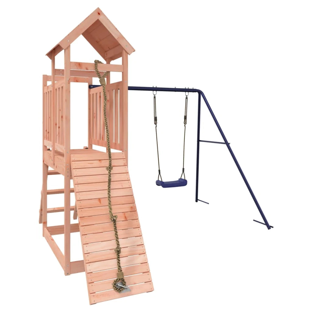 Altalena per parco giochi da esterno scivolo altalena robusta giochi da giardino 242 x 248 x 214 cm legno massello di abete Douglas 02_0004805