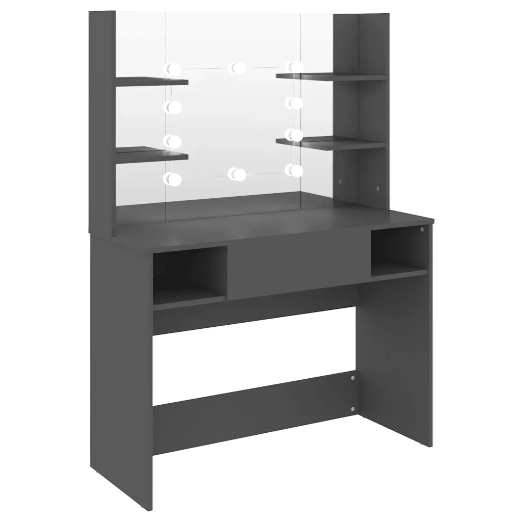 Toeletta con Luci LED 100x40x135 cm in MDF Grigia cod mxl 76525