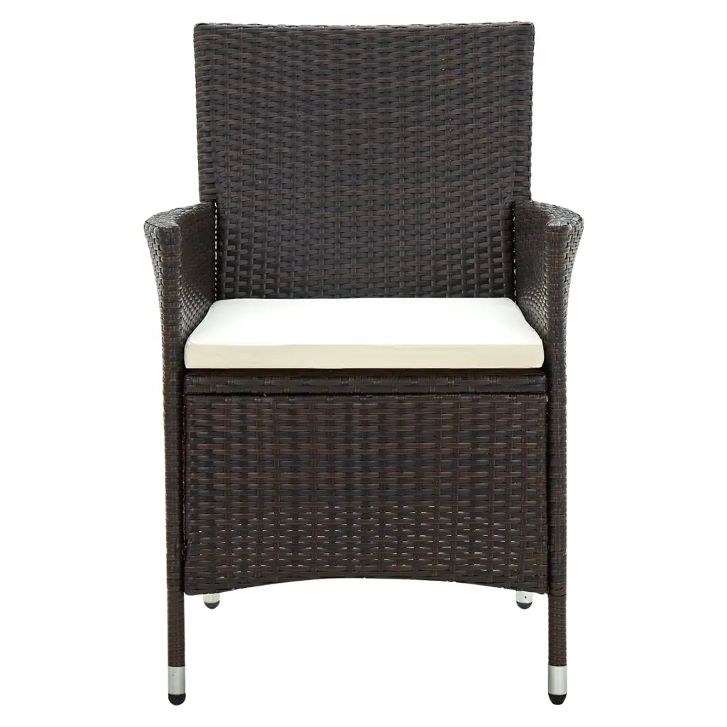 Sedie da Giardino 4 pz con Cuscini in Polyrattan Marrone cod mxl 23197