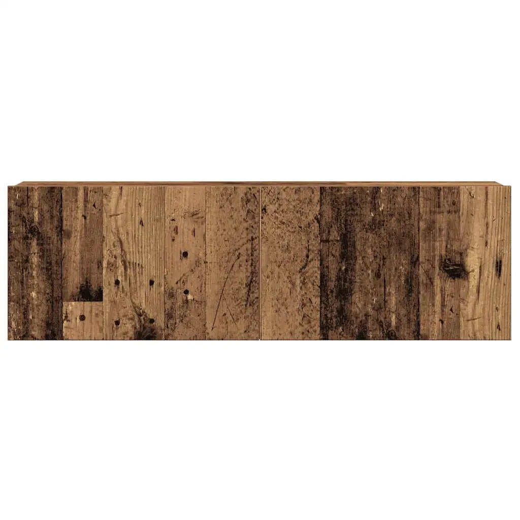 Set Mobile TV 8 pz Montato a Parete Legno Antico in Truciolato 3329147
