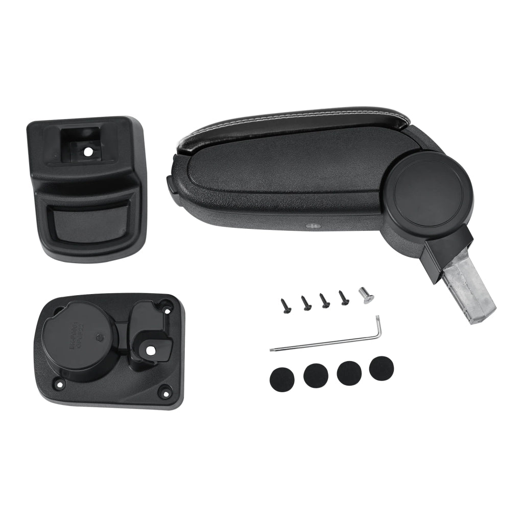 Bracciolo centrale per Opel Corsa F dal 2019 in poi similpelle nera con cuciture 03_0008842