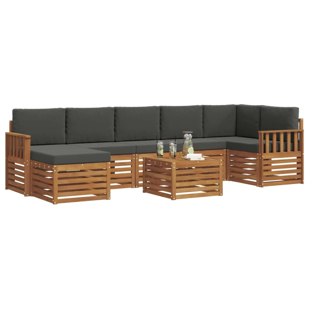 Set divano sezionale con cuscino 8 pcs Naturale e Antracite 3375202