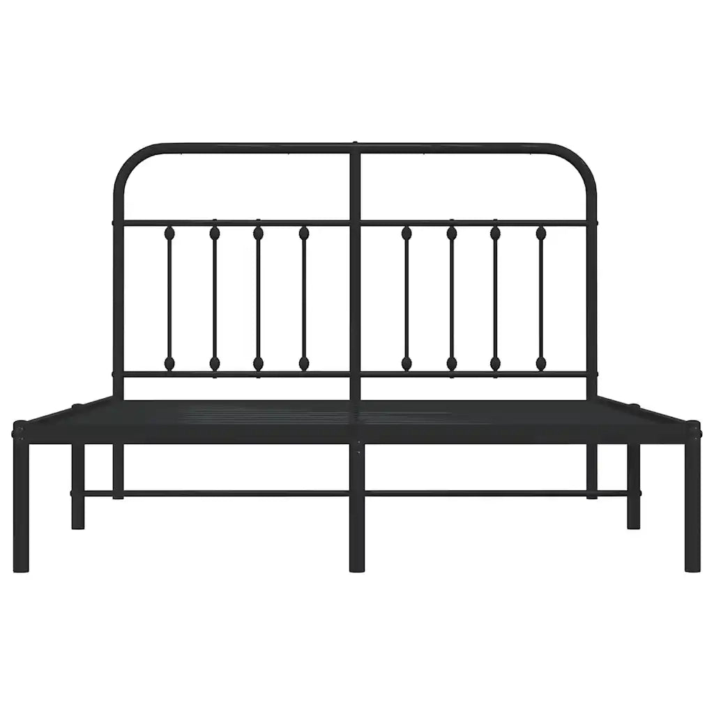 Giroletto con Testiera in Metallo Nero 150x200 cm 352580