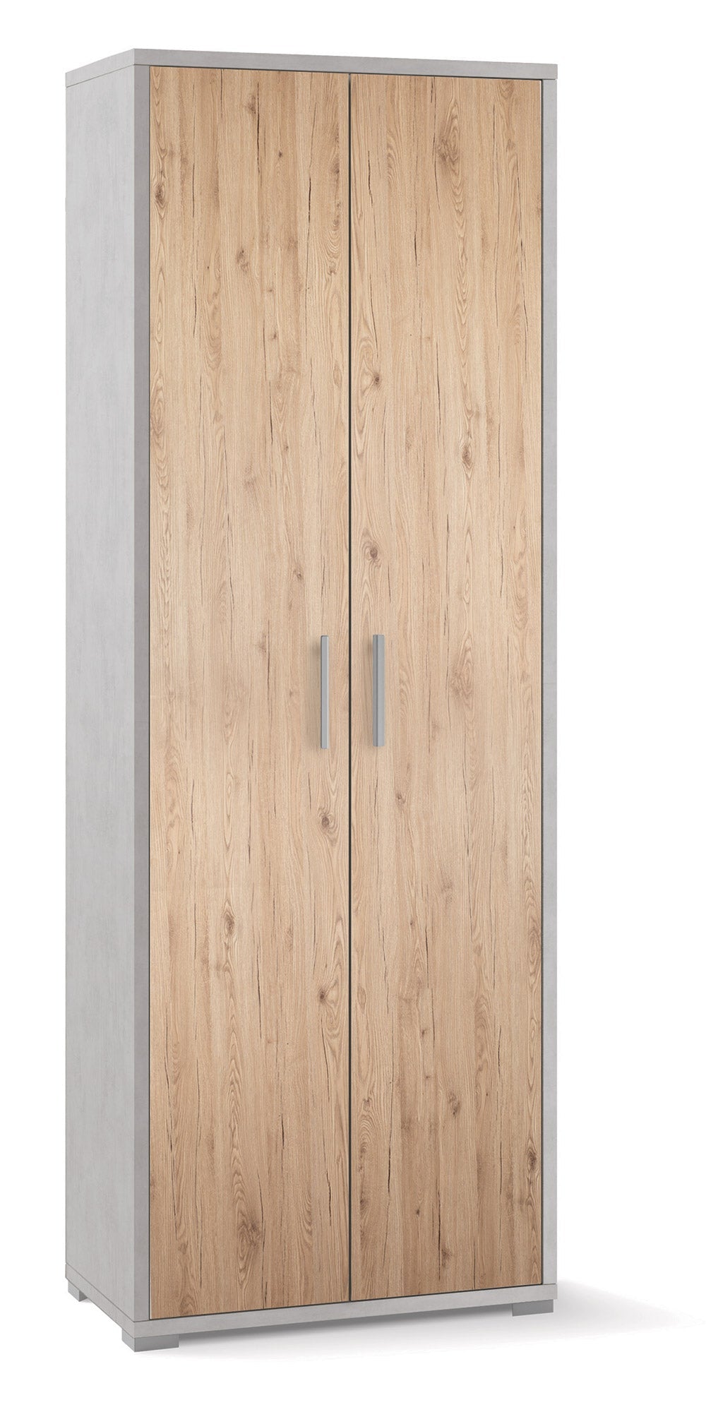 Armadio 2 Ante 71x199x41 cm Ossido Bianco/Rovere Naturale