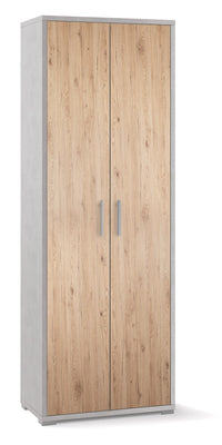 Armadio 2 Ante 71x199x41 cm Ossido Bianco/Rovere Naturale