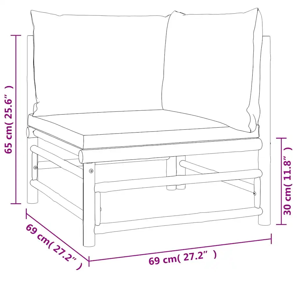 Set Salotto da Giardino 2pz | Set di Mobili da Esterno con Cuscini Tortora Bamb¨´