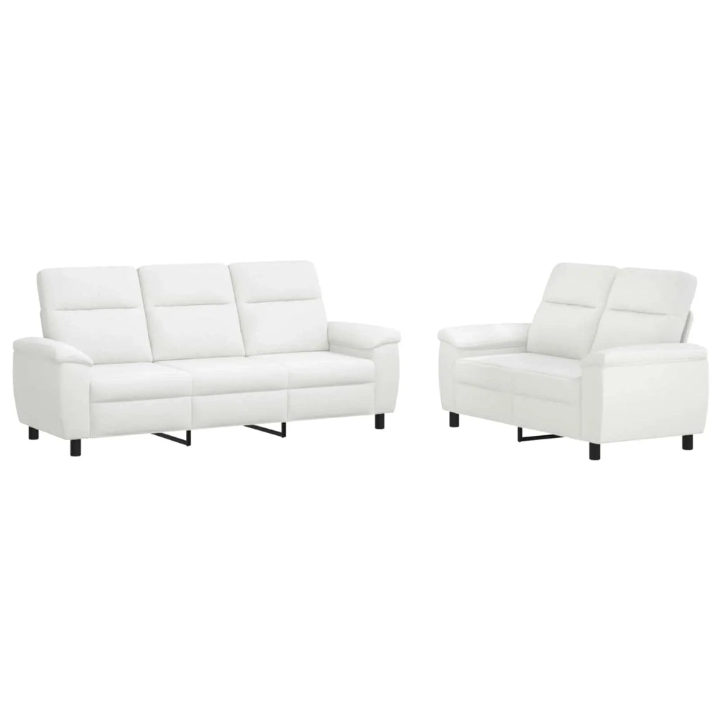 Set di divani 2 pcs Bianco Tessuto 3430700