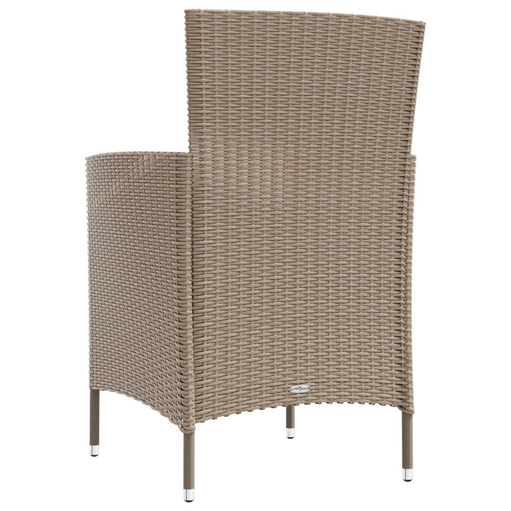 Set Mobili da Giardino 3 pz con Cuscini-Sofa da giardino in Polyrattan Beige