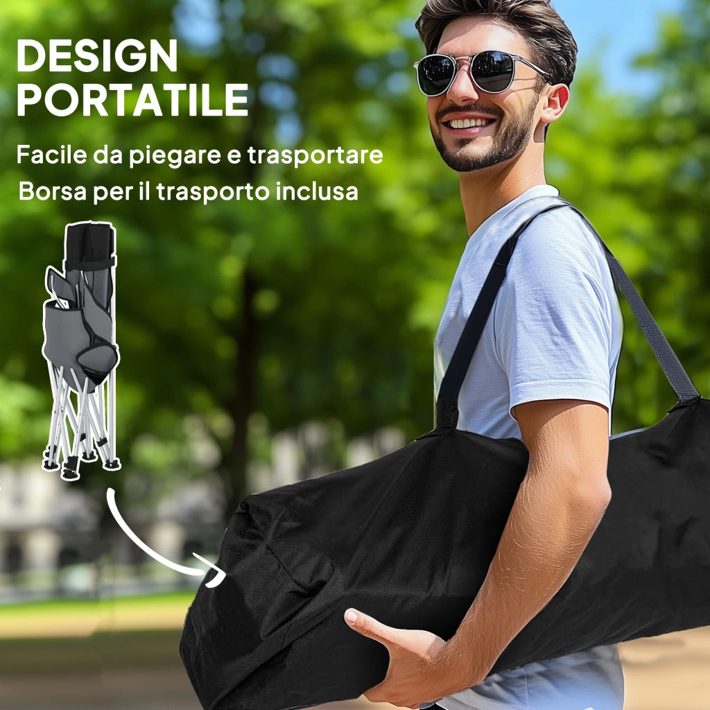 Sedia Pieghevole da Pranzo con Poggiapiedi ¨C Minimal ¨C Grigio 82x50/100x88 cm