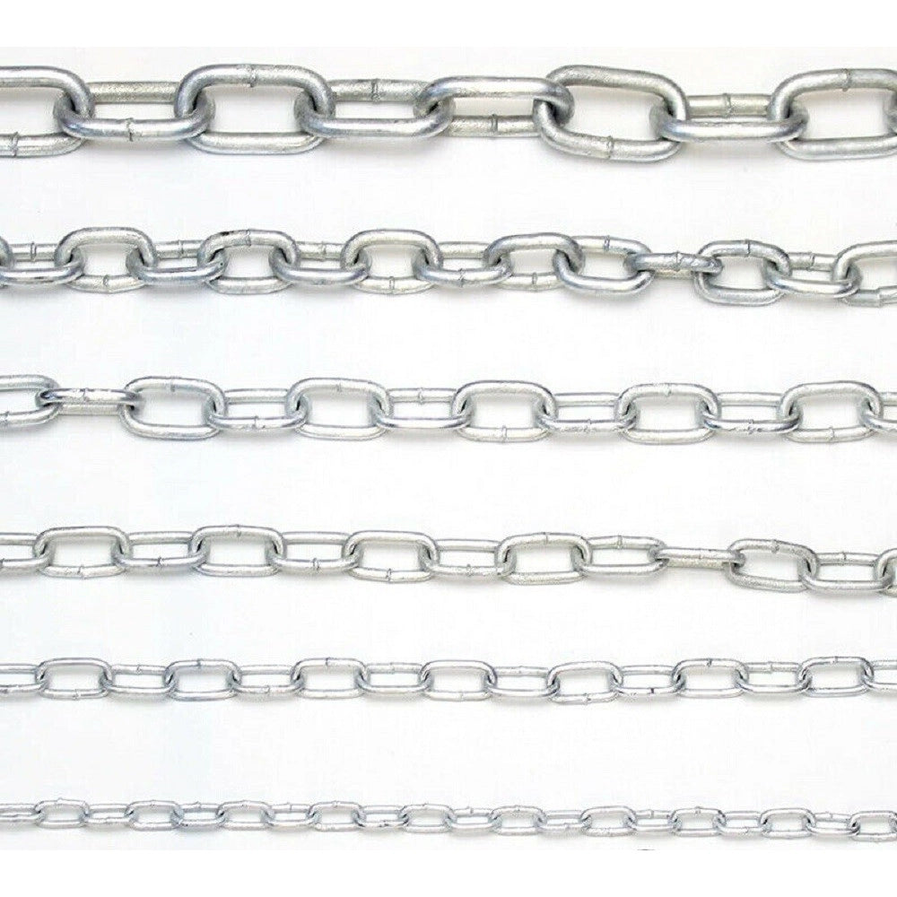 Trade Shop - Catena Di Sicurezza In Ferro Zincato Saldata Catene Genovese Bobina 3 Metri -
