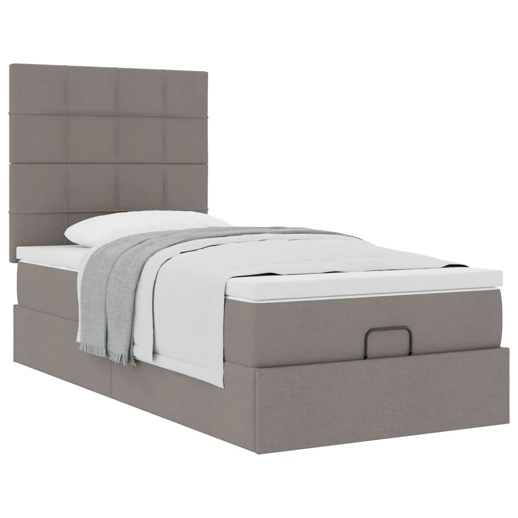 Pouf Letto con Materasso Tortora 90x200 cm in Tessuto 3313130