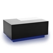 TAVOLINO Basso con LED 80 x 50 x 35,5 cm MDF Nero/Bianco