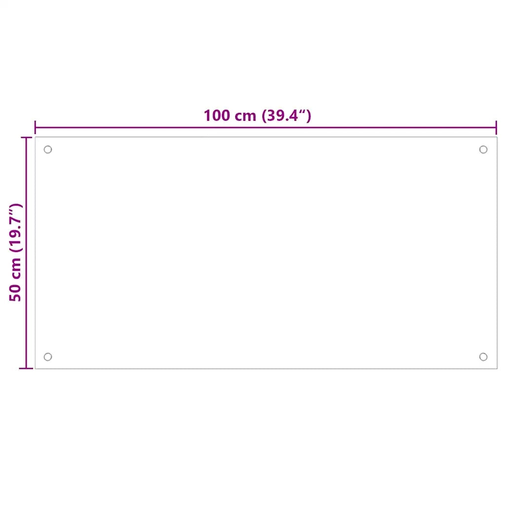 Paraschizzi per Cucina Trasparente 100x50 cm in Vetro Temperato CFW7456109