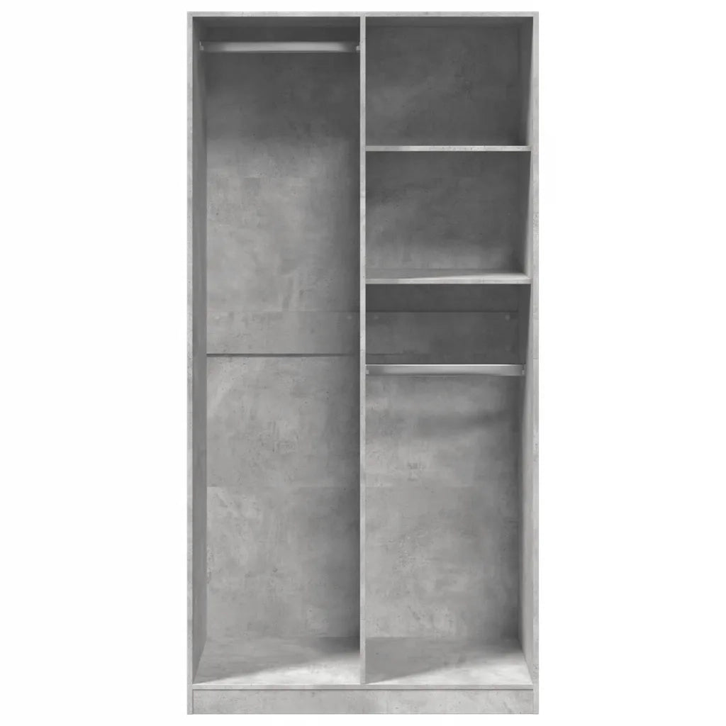 Armadio Grigio Cemento 100x50x200 cm in Legno Multistrato